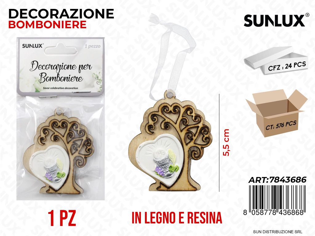 Dec. Bomb. RESINA*LEGNO Comunione 5.5CM