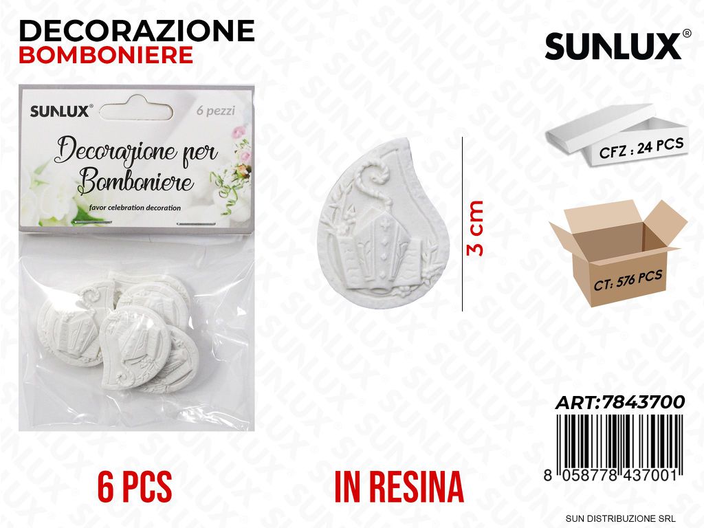 Dec. Bomb. Resina Cresima 6PCS 3CM