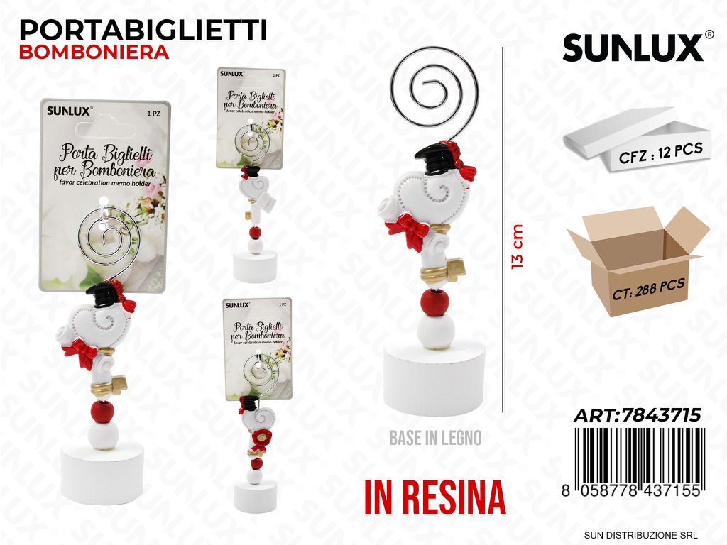 Portabiglietti Bomb. Resina Laurea 13CM