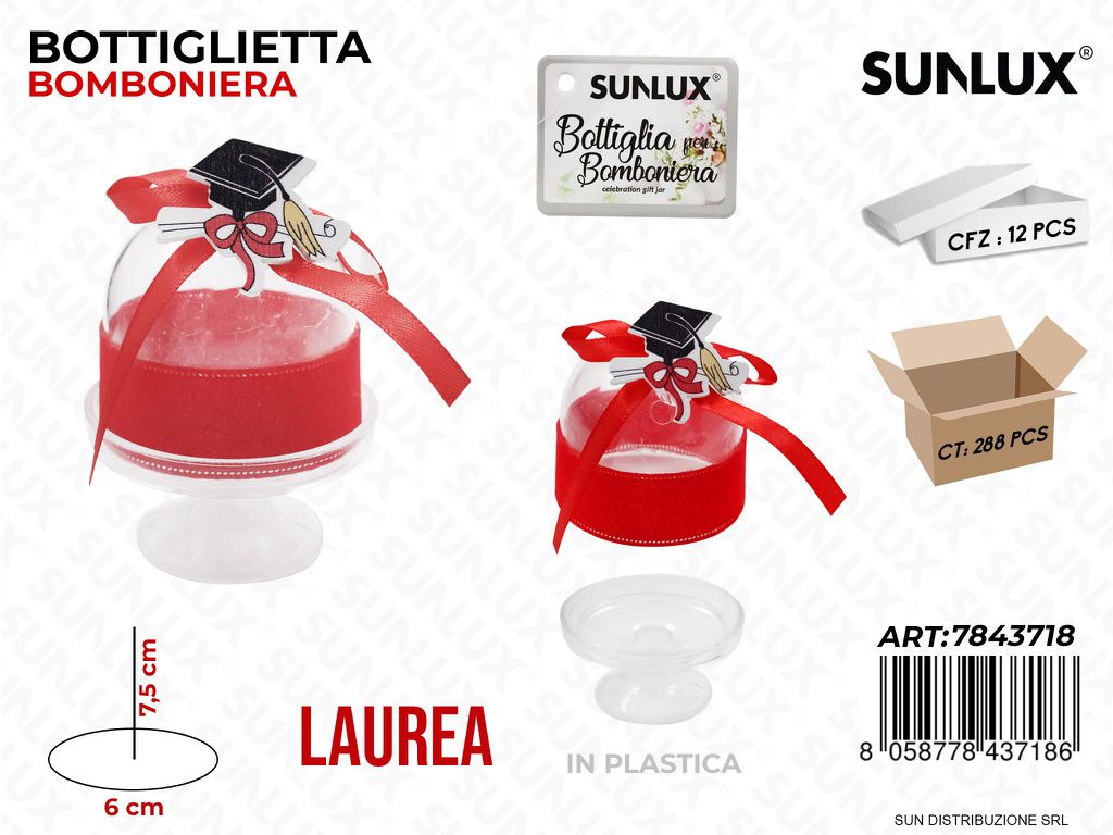 Bottiglietta Bomb. Plast. Laurea D. 6*7.5CM