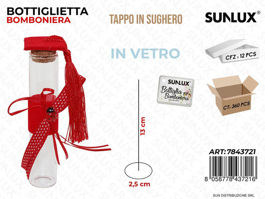 Bottiglietta Bomb. Vetro Laurea D. 2.5*13CM