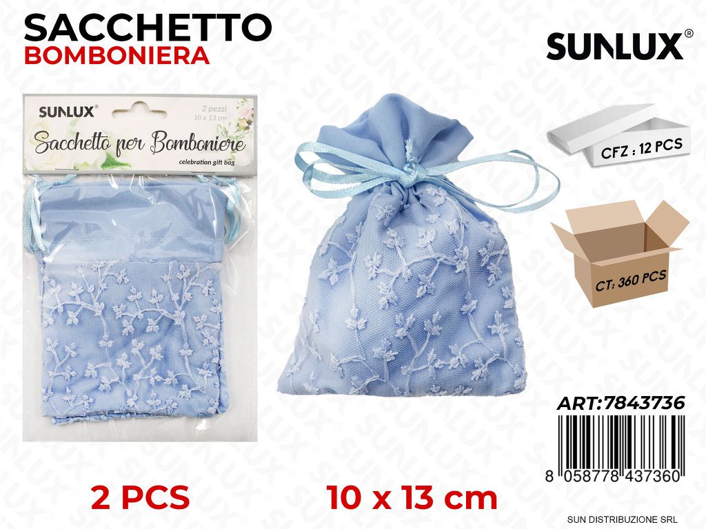 Sacchetto Bomb. Celeste 2PCS 10*13CM / Pz da 12