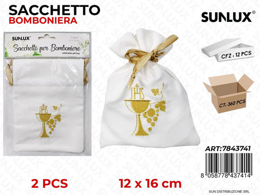 Sacchetto Bomb. Comunione 2PCS 12*16CM / Pz da 12