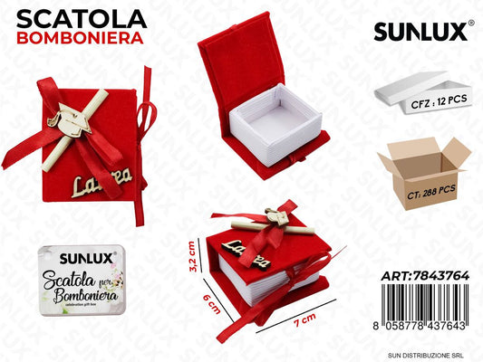 Scatola Bomb. Rosso Laurea 7*3.2*6CM