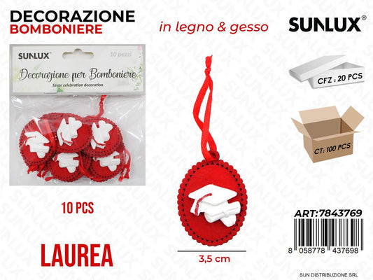Dec. per Bomboniere Laurea 10PCS 3.5CM