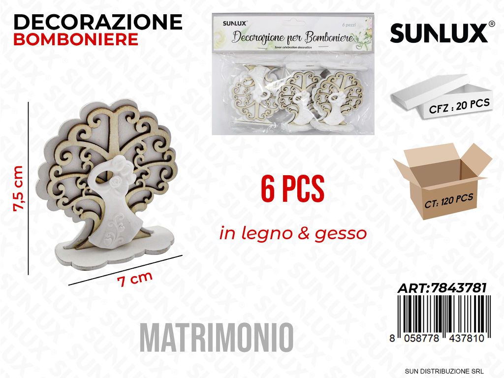 Dec. Bomboniere Matrimonio 6PCS 7*7.5CM