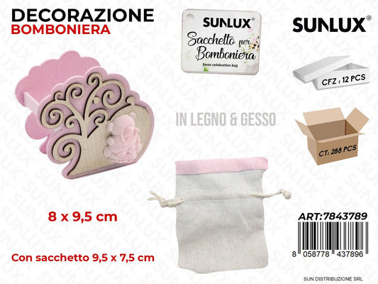 Scatolina Bomb. in Legno c/ Sacc. Girl 8*9.5CM