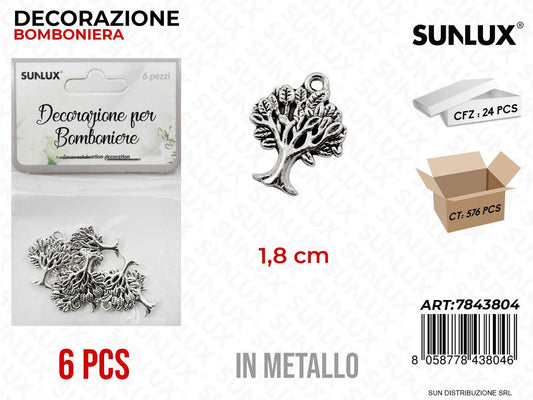 Sunlux Dec. Bomb. Metallo Albero Vita 6PCS 1.8CM