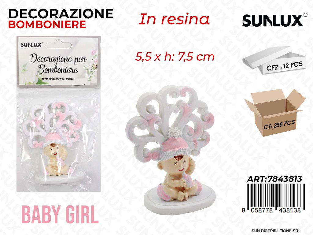 Dec. Bomboniere Resina Baby Girl 5.5*7.5CM