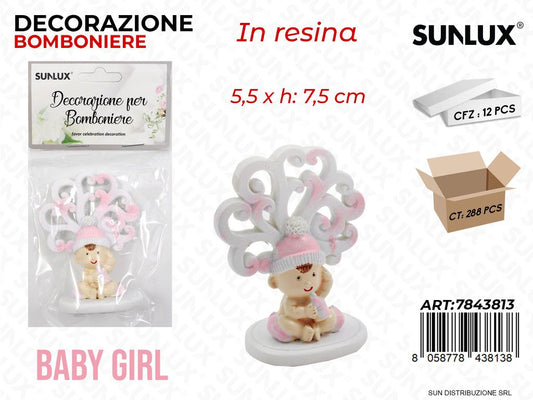 Dec. Bomboniere Resina Baby Girl 5.5*7.5CM