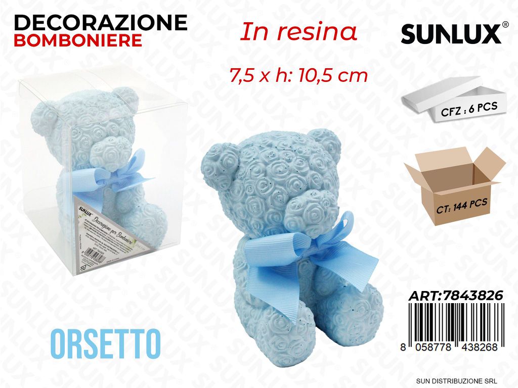 Dec. Bomboniere Resina Orsetto Cel. 7.5*10.5CM