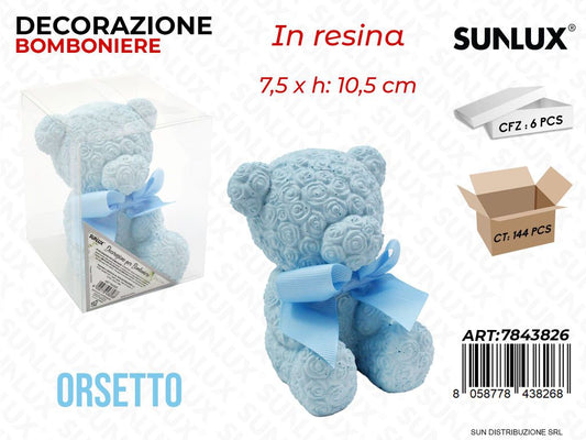 Dec. Bomboniere Resina Orsetto Cel. 7.5*10.5CM