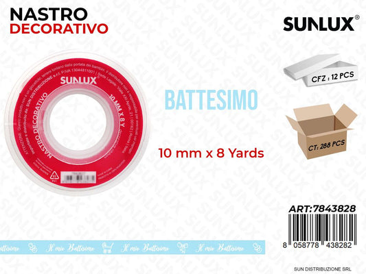 Nastro Dec. Battesimo Boy 8Y*10MM