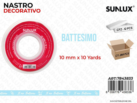 Nastro Dec. Battesimo Boy 10Y*10MM
