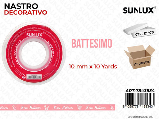 Nastro Dec. Battesimo Girl 10Y*10MM