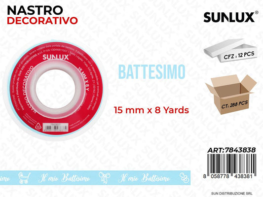 Nastro Dec. Battesimo Boy 8Y*15MM