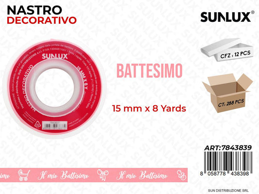 Nastro Dec. Battesimo Girl 8Y*15MM