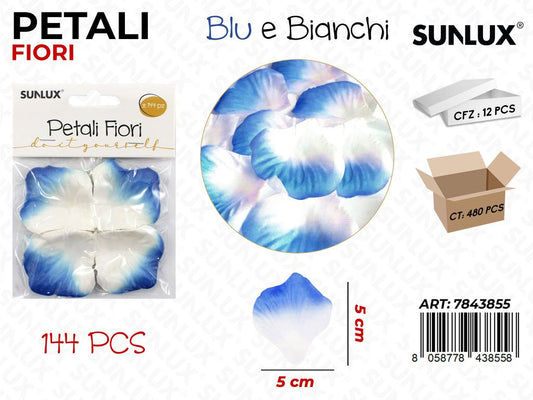 Petali Fiori Blu-bianco 144PCS 5*5CM