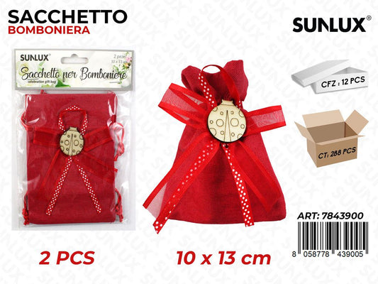 Sacchetto Bomb. Rosso 2PCS 10*13CM / Pz da 12