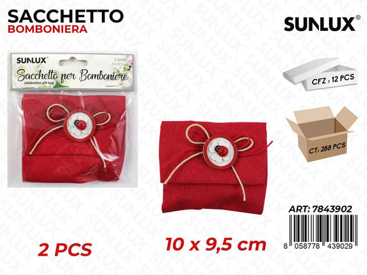 Sacchetto Bomb. Rosso 2PCS 10*9.5CM / Pz da 12