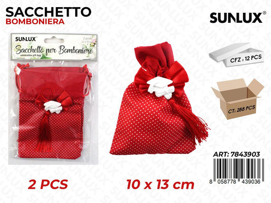 Sacchetto Bomb. Rosso Laurea 2PCS 10*13CM / Pz da 12