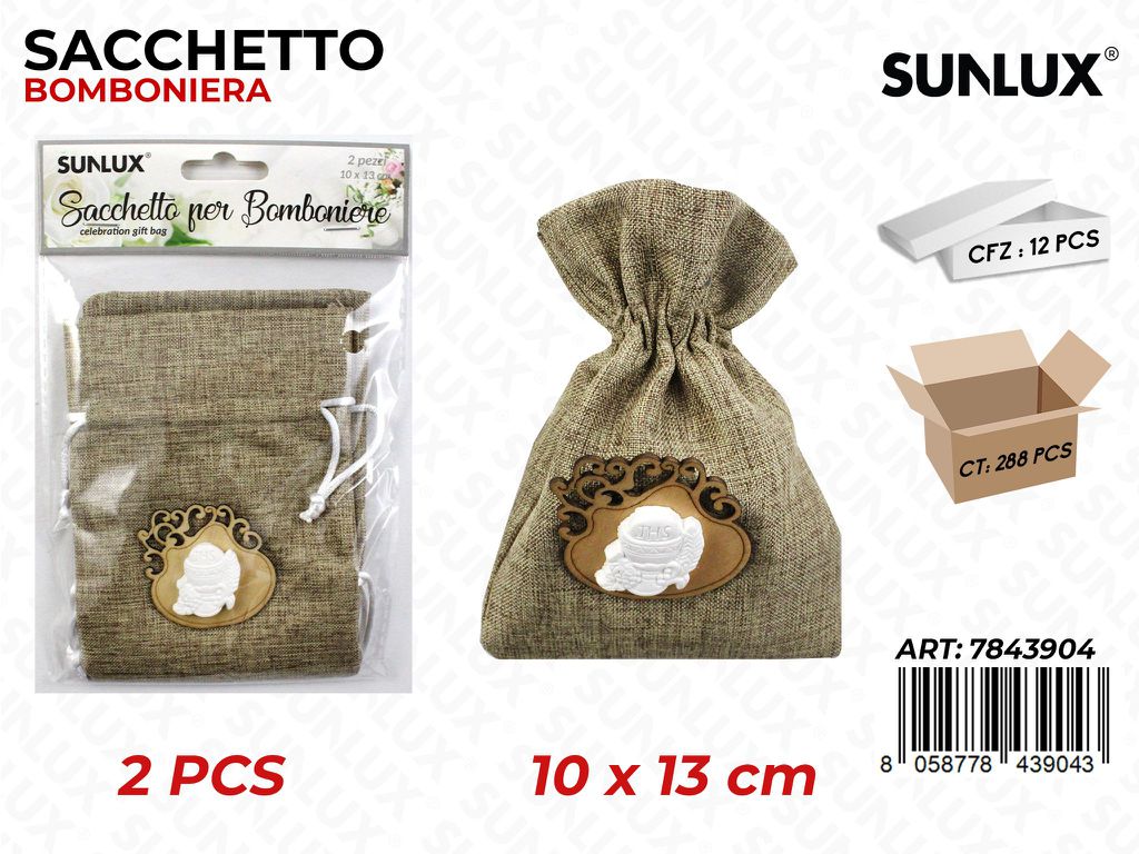 Sacchetto Bomb. Comunione 2PCS 10*13CM/ Pz da 12