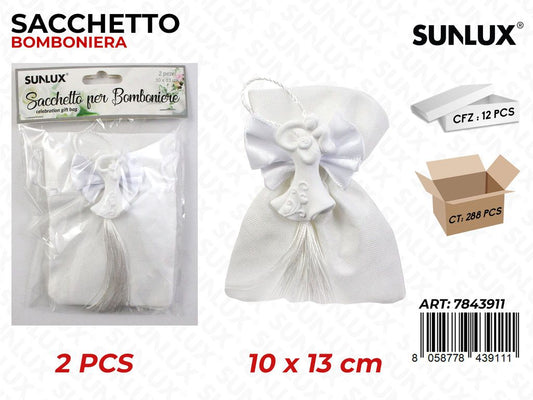 Sacchetto Bomb. Matrimonio 2PCS 10*13CM / Pz da 12