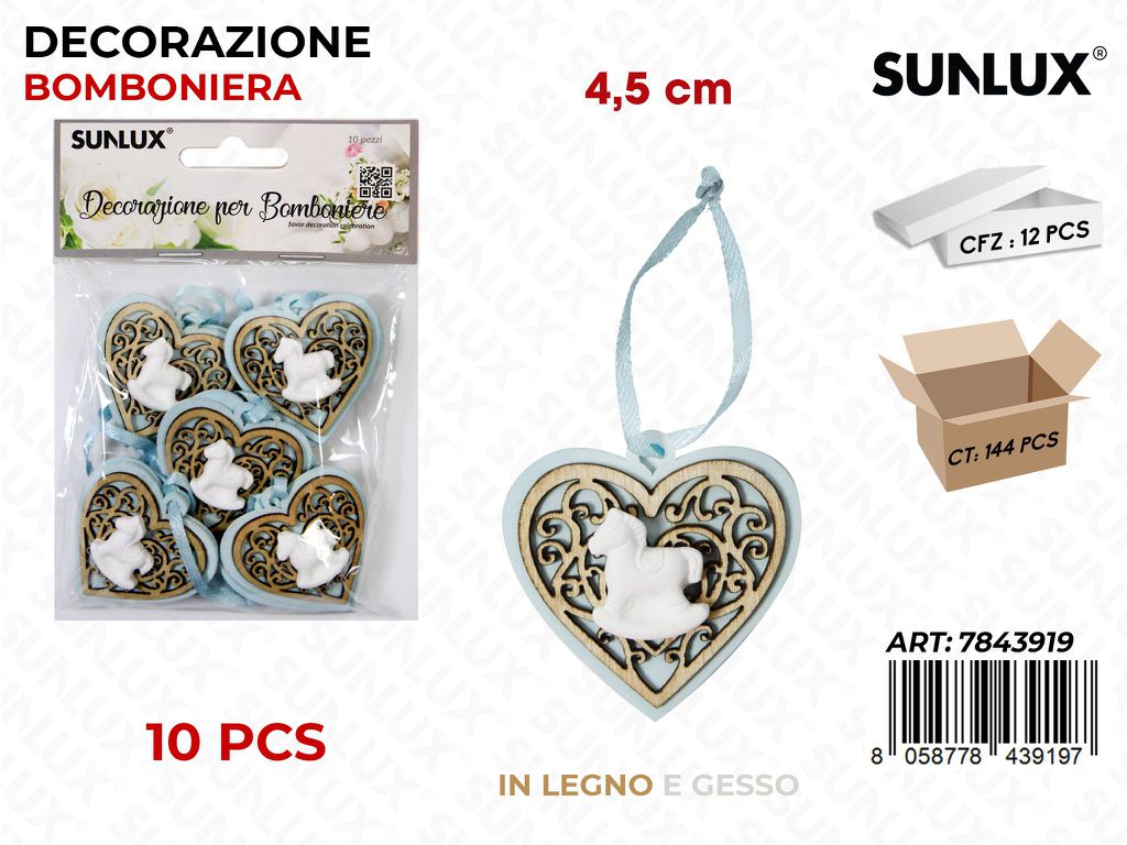 Sunlux Dec. Bomb. Gesso Cel. 10PCS 4.5CM