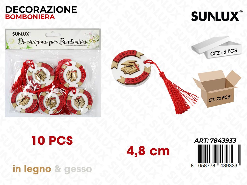 Sunlux Dec. Bomb. Gesso Laurea 10PCS 4.8CM