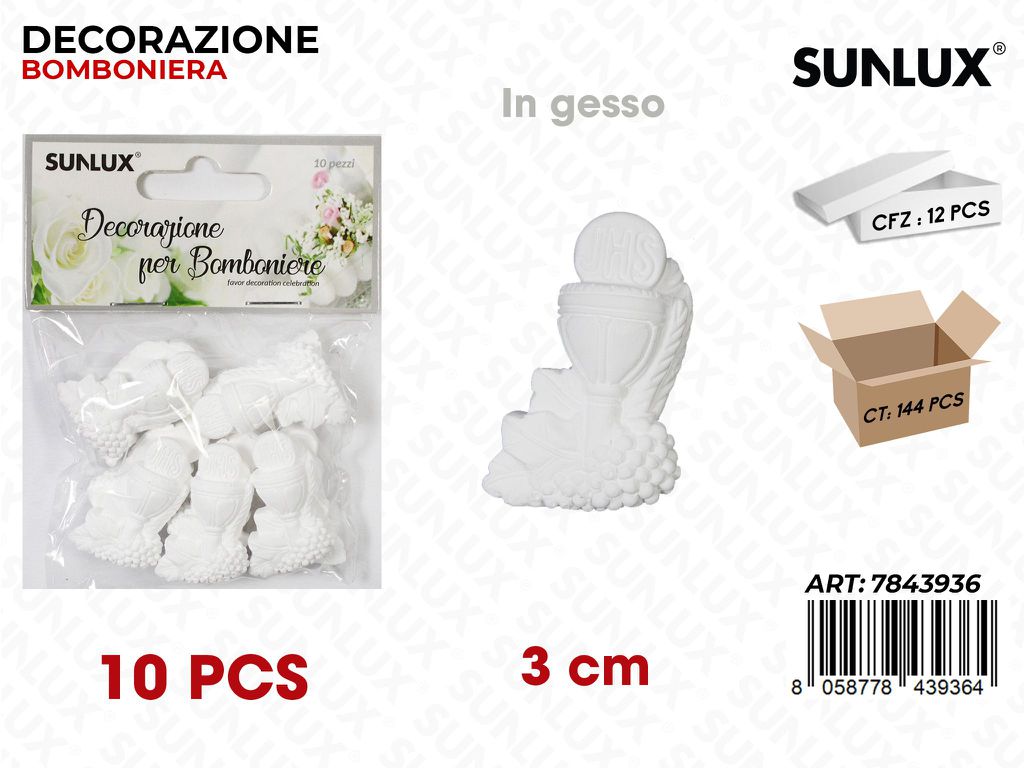 Sunlux Dec. Bomb. Gesso Comunione 10PCS 3CM