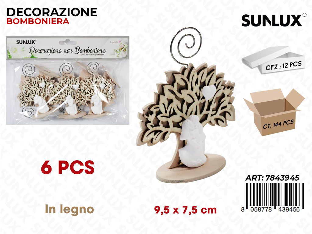 Sunlux Dec. Bomb. Gesso Matrim. 6PCS 9.5*7.5CM