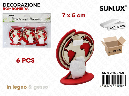 Sunlux Dec. Bomb. Gesso Laurea 6PCS 7*5CM
