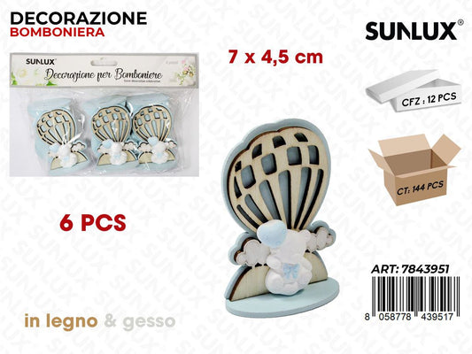 Sunlux Dec. Bomb. Gesso Baby Boy 6PCS 7*4.5CM