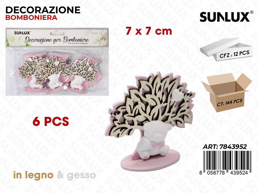 Sunlux Dec. Bomb. Gesso Baby Girl 6PCS 7*7CM
