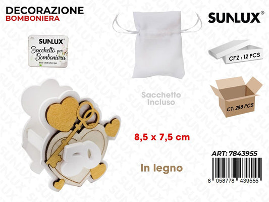 Sunlux Dec. Bomb. Anniv. 50ANNI Legno 8.5*7.5CM