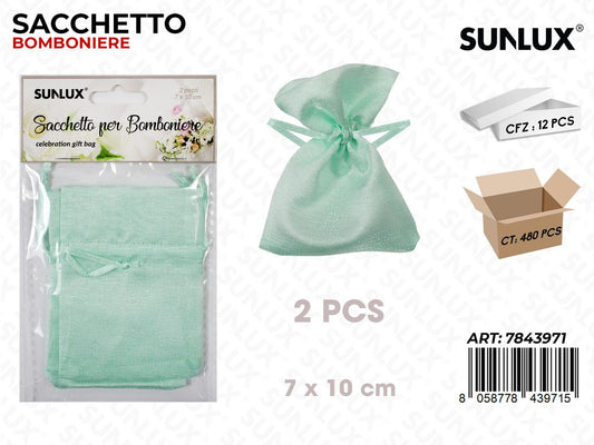 Sunlux Sacchetto Bomb. Verde 2PCS 7*10CM
