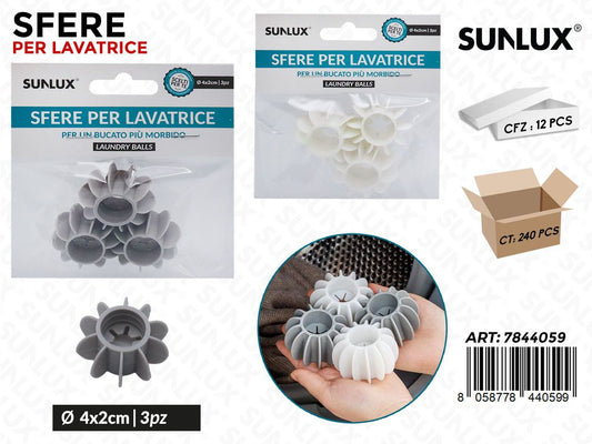 Sunlux Sfere per Lavatrice 3PCS Ass. 4*2CM