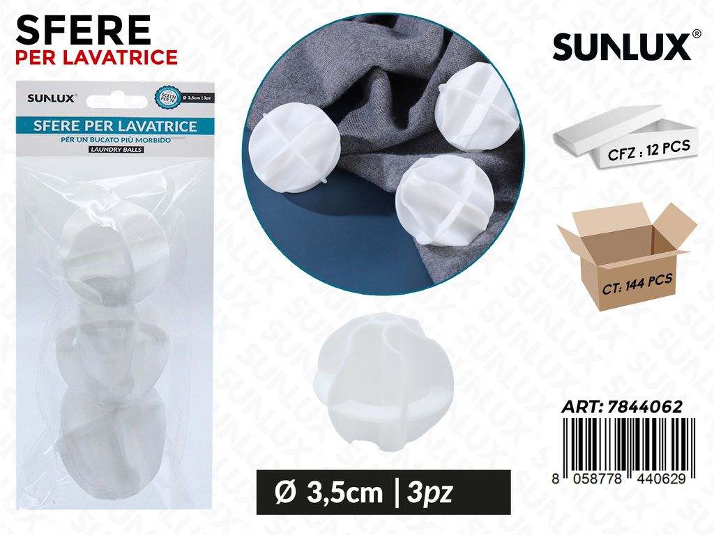 Sunlux Sfere per Lavatrice 3PCS Ass. 3.5CM