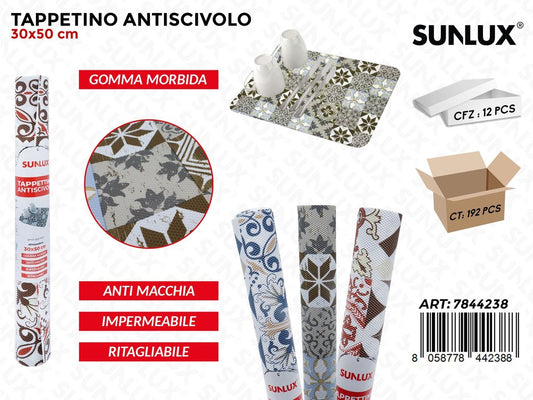 Sunlux Tappetino Antiscivolo Imp. Gomma ASS.30*50CM