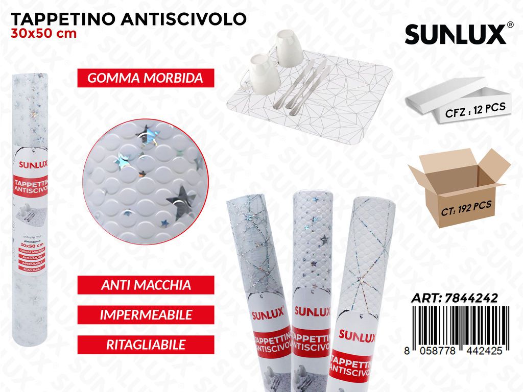 Sunlux Tappetino Antiscivolo Imp. Gomma ASS.30*50CM