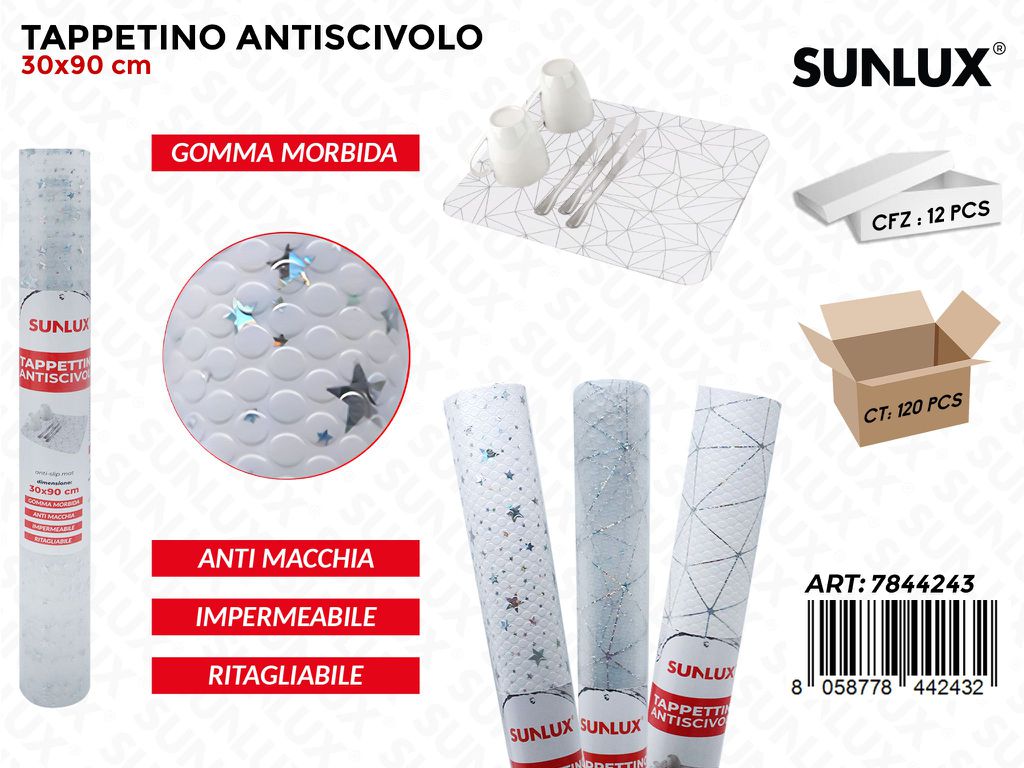 Sunlux Tappetino Antiscivolo Imp. Gomma ASS.30*90CM