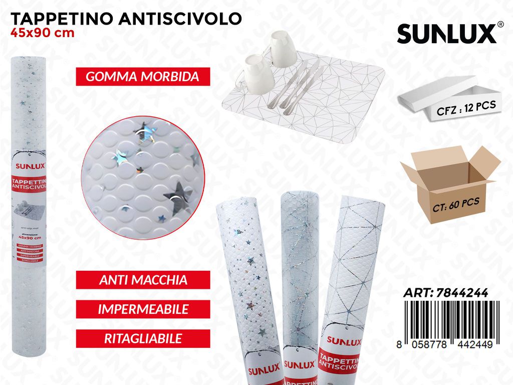 Sunlux Tappetino Antiscivolo Imp. Gomma ASS.45*90CM
