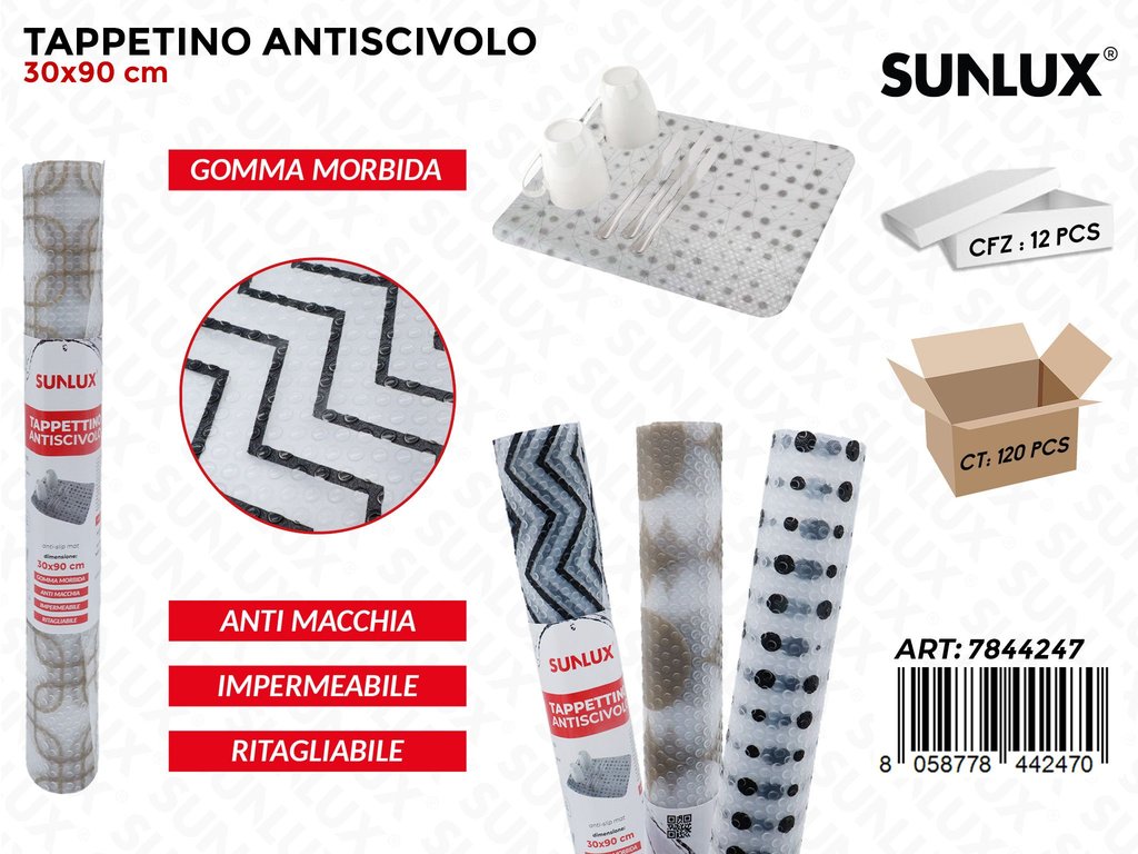 Sunlux Tappetino Antiscivolo Imp. Gomma ASS.30*90CM