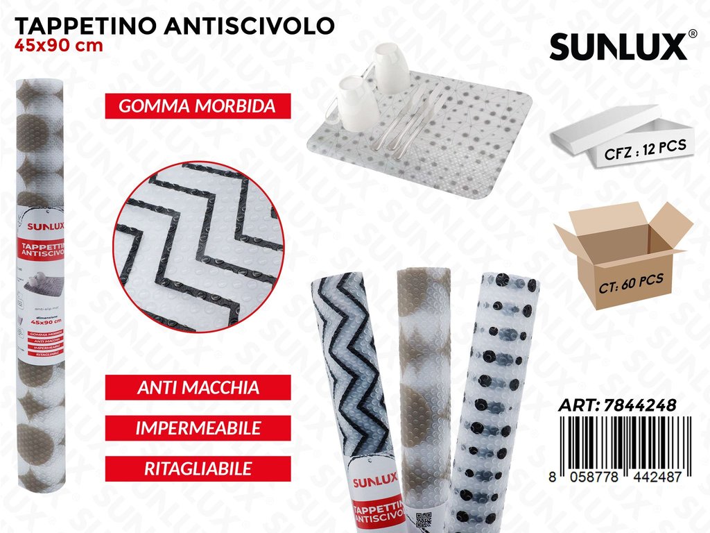 Sunlux Tappetino Antiscivolo Imp. Gomma ASS.45*90CM