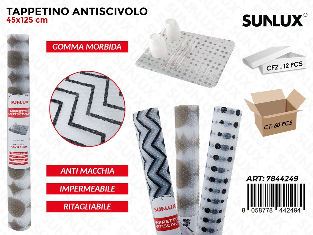 Sunlux Tappetino Antiscivolo Imp. Gomma ASS.45*125CM