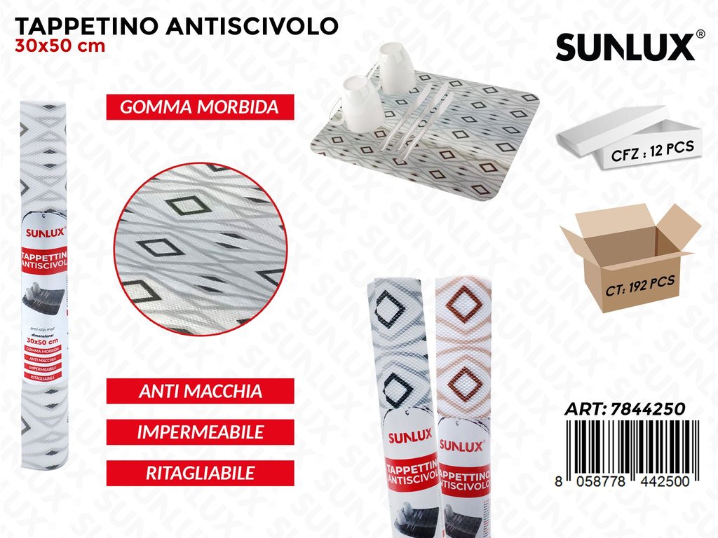 Sunlux Tappetino Antiscivolo Imp. Gomma ASS.30*50CM