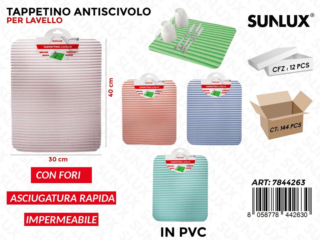 Sunlux Tappetino Antisc. Lavello Pvc Ass. 30*40CM
