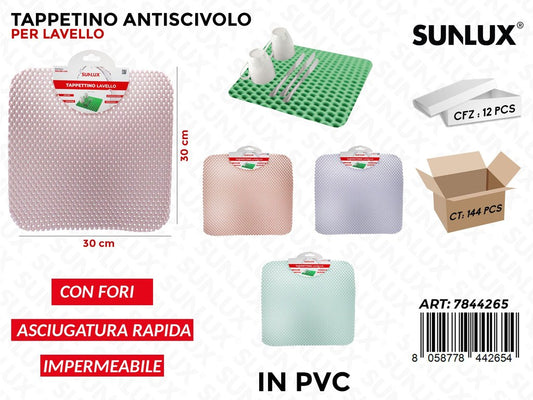 Sunlux Tappetino Antisc. Lavello Pvc Ass. 30*30CM