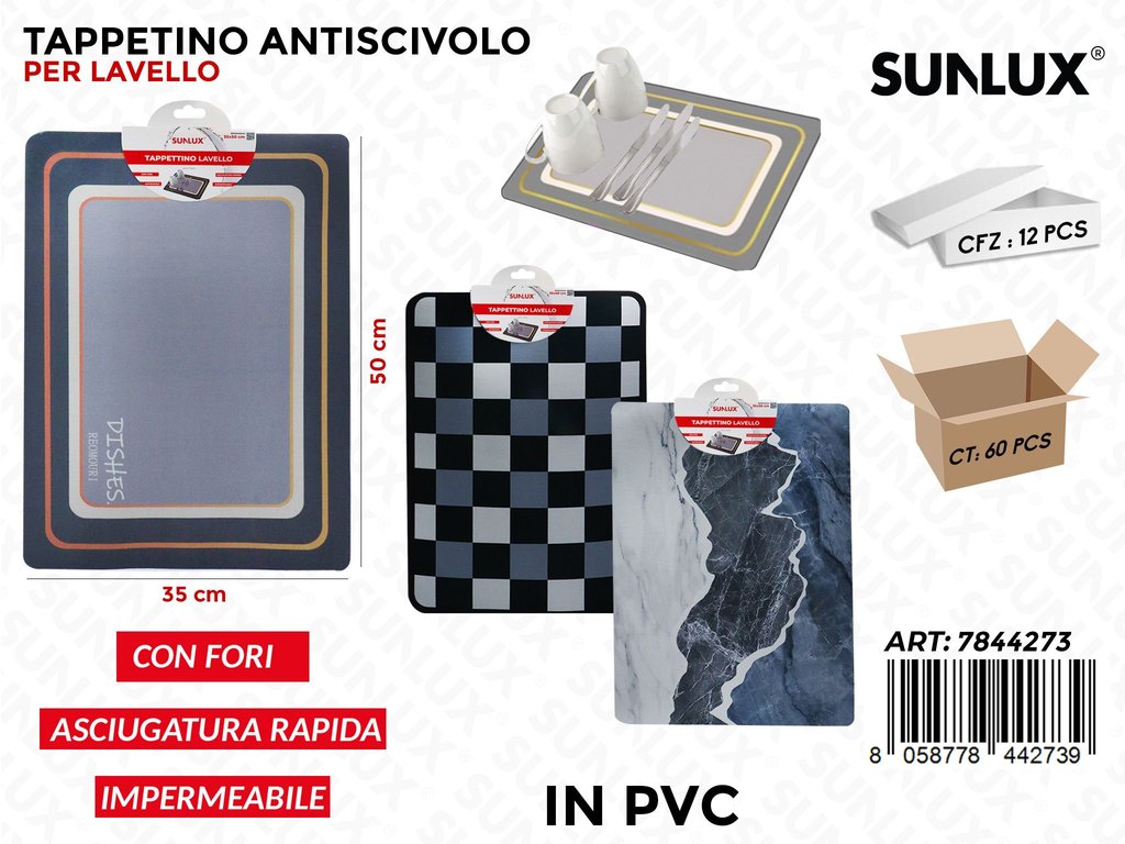 Sunlux Tappetino Antisc. Lavello Pvc Ass. 35*50CM
