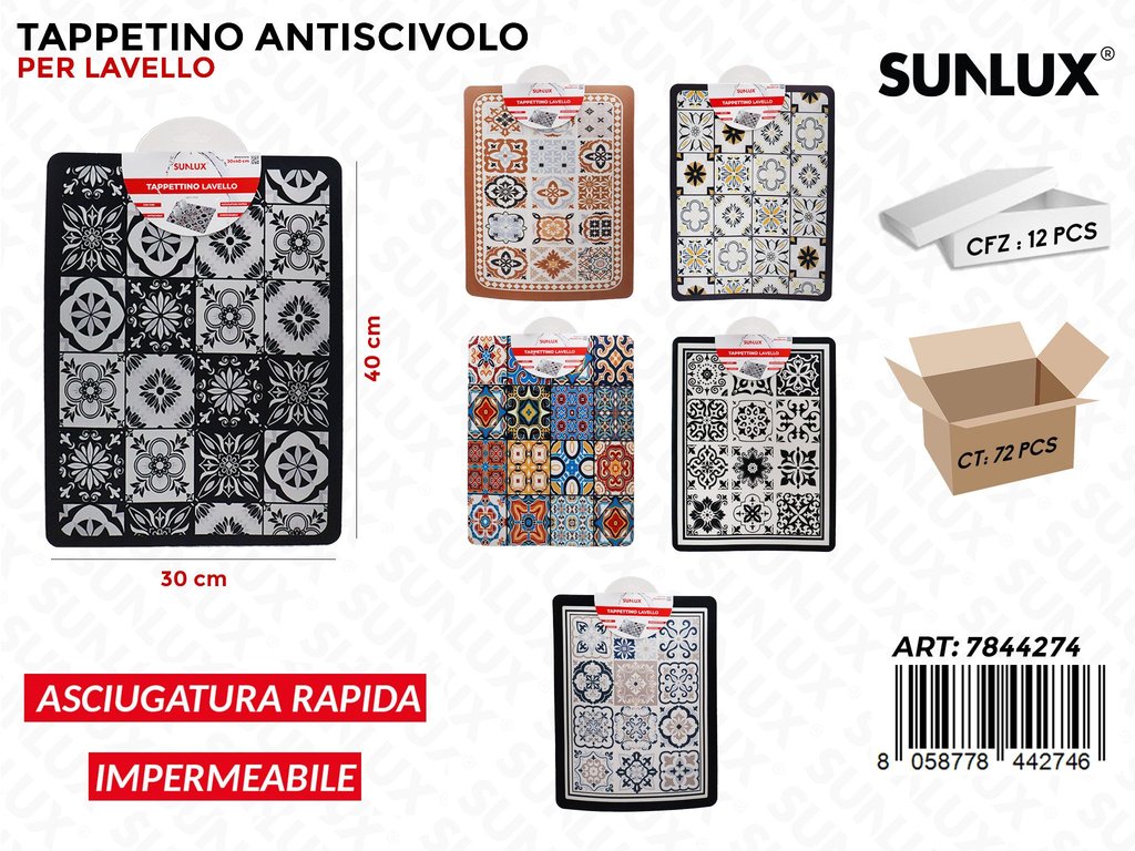 Sunlux Tappetino Antisc. Lavello Ass. 30*40CM
